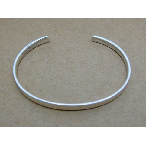 Sterling Silver Flat Plain Bangle