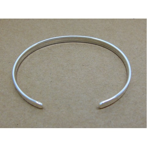 Sterling Silver Flat Plain Bangle