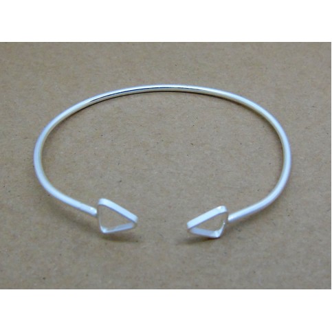 Sterling Silver Bangle with Triangle