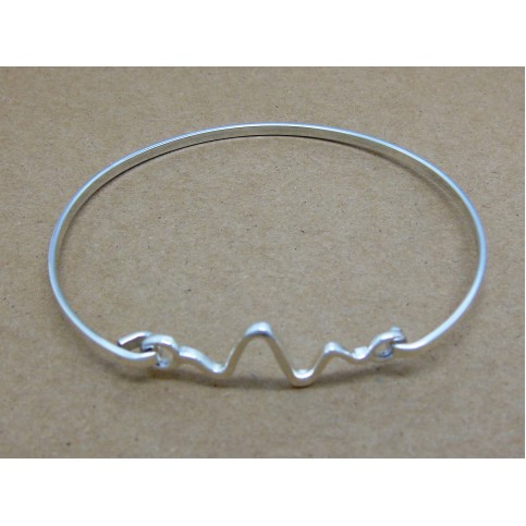 Sterling Silver Zig Zag Bangle