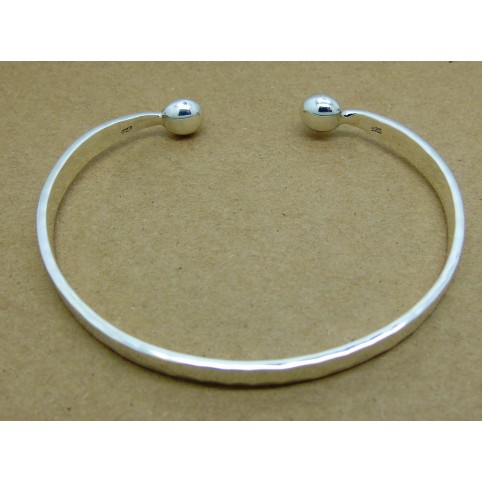 Sterling Silver Hammered Bangle