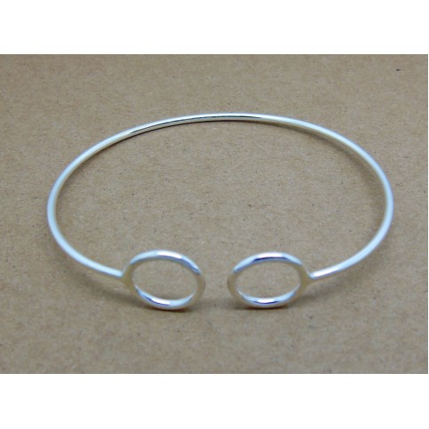 Sterling Silver Bangle with Circles