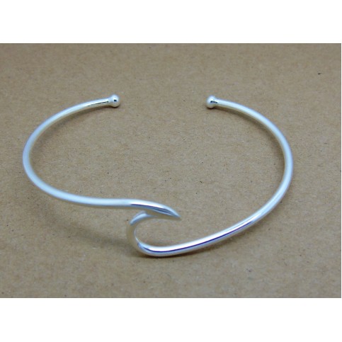 Sterling Silver Bangle Wave Design