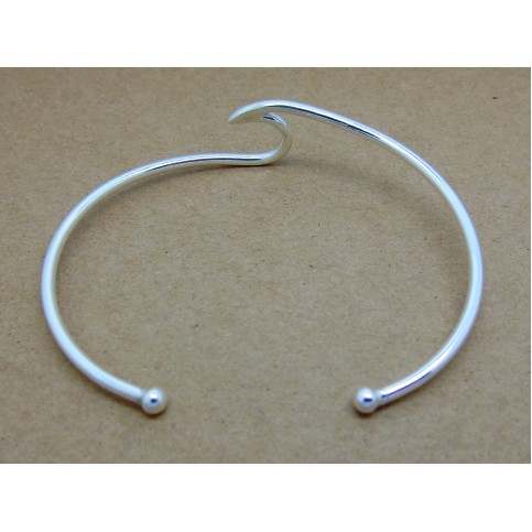 Sterling Silver Bangle Wave Design