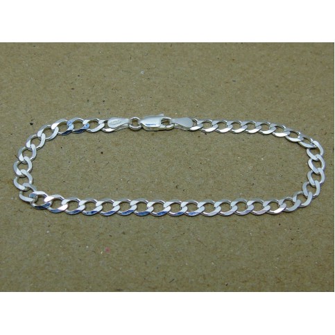 Sterling Silver Medium Weight Curb Ladies Bracelet