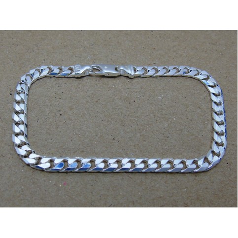 Sterling Silver Heavy Weight Curb Gents Bracelet