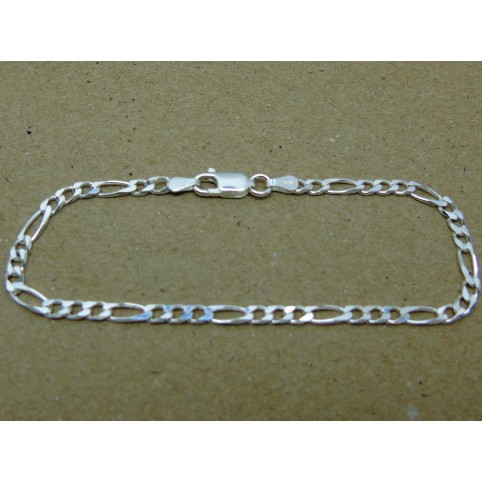 Sterling Silver Ladies Figaro Bracelet