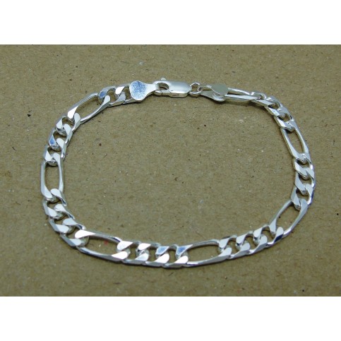 Sterling Silver Heavy Weight Figaro Bracelet