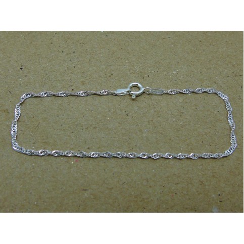 Sterling Silver Light Weight Singapore Bracelet