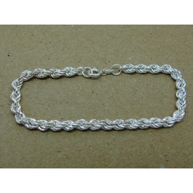 Sterling Silver Ladies Rope Bracelet