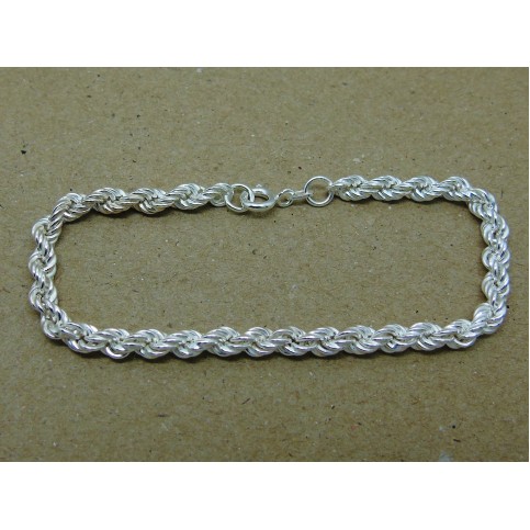 Sterling Silver Ladies Rope Bracelet