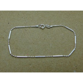 Sterling Silver Bead and Bar Link Bracelet