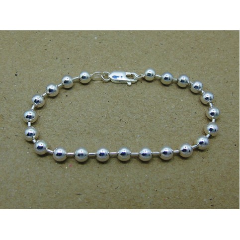 Sterling Silver 5mm Bead Bracelet