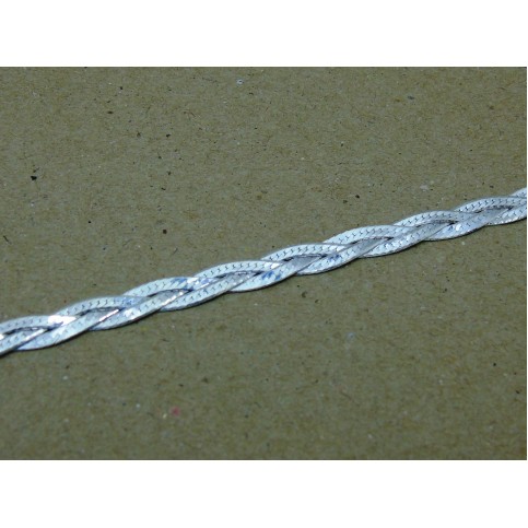 Sterling Silver Plaited Herringbone Bracelet