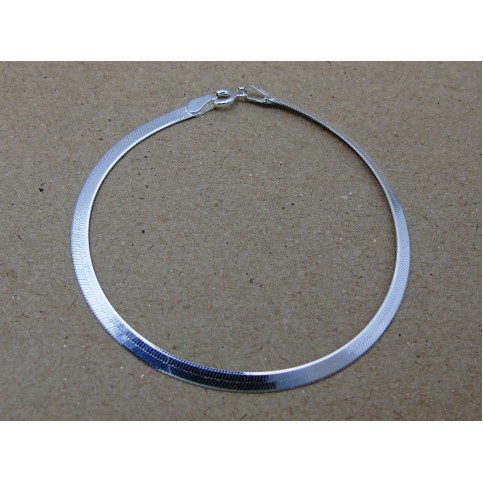 Sterling Silver 3mm Herringbone Bracelet