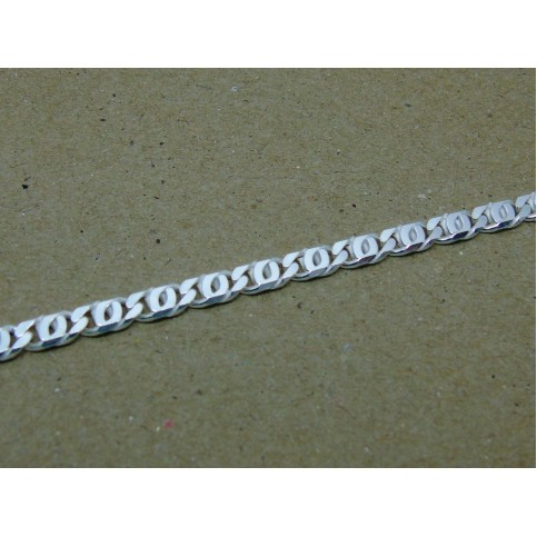 Sterling Silver Double Curb Gents Bracelet