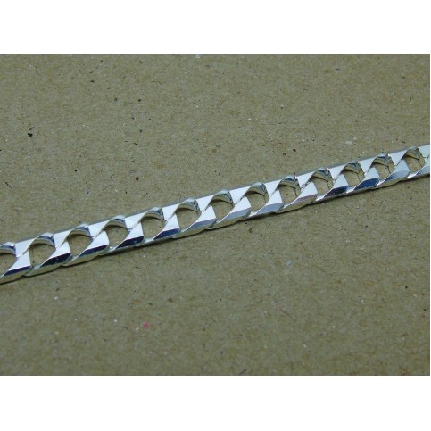 Sterling Silver Heavy Square Curb Bracelet