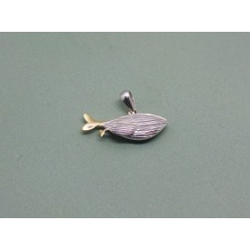 Sterling Silver Two Tone Mum and Baby Whale Charm