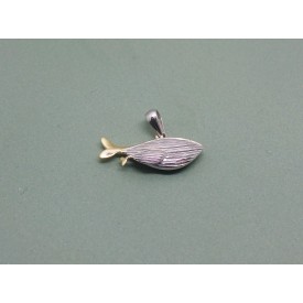 Sterling Silver Two Tone Mum and Baby Whale Charm