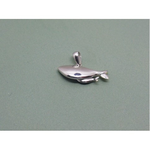 Sterling Silver Two Tone Mum and Baby Whale Charm