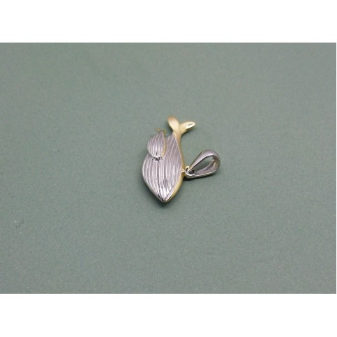 Sterling Silver Two Tone Mum and Baby Whale Charm