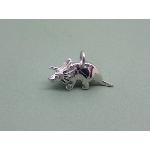 Sterling Silver Triceratops Charm