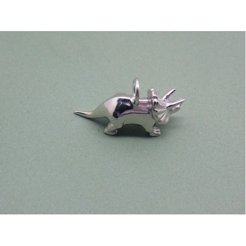 Sterling Silver Triceratops Charm