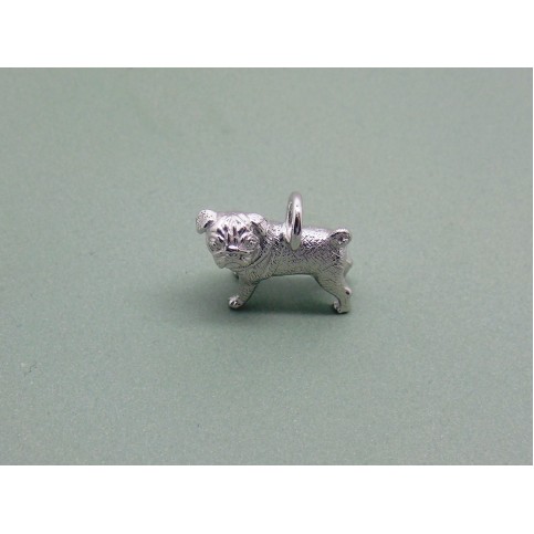 Sterling Silver Pug Dog Charm