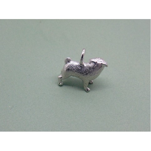 Sterling Silver Pug Dog Charm