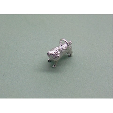 Sterling Silver Pug Dog Charm