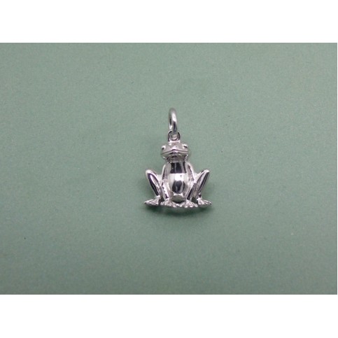 Sterling Silver Sitting Frog Charm