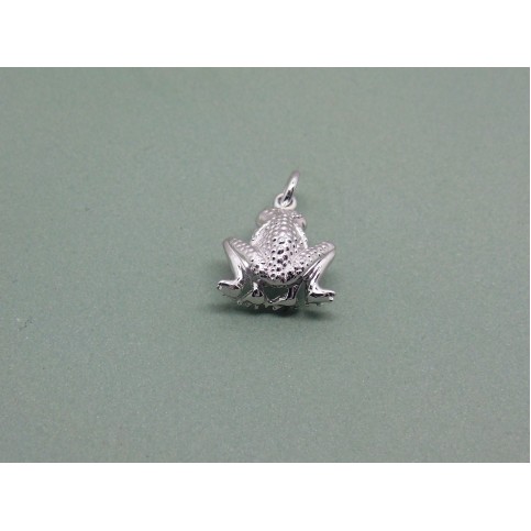 Sterling Silver Sitting Frog Charm