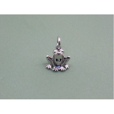 Sterling Silver Sitting Frog Charm