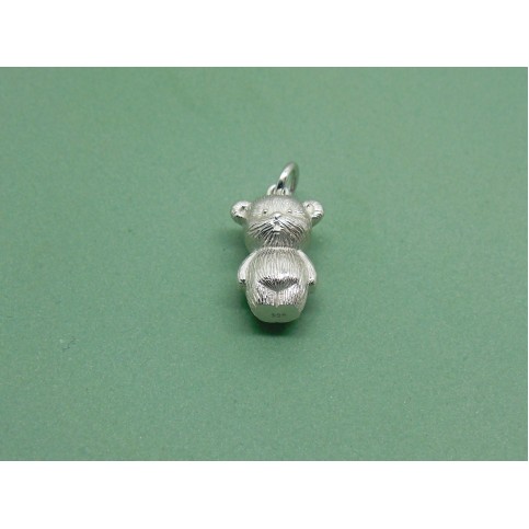 Sterling Silver Solid Teddy Charm