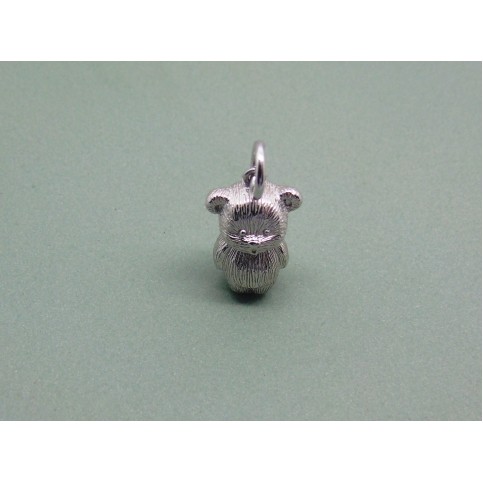 Sterling Silver Solid Teddy Charm