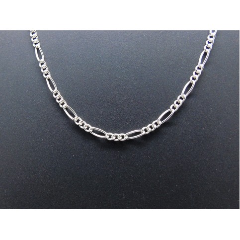 Sterling Silver Rounded Figaro Chain