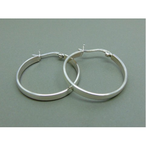 Sterling Silver Ladies Flat Hinged Creoles