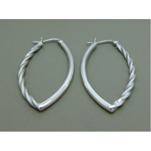 Sterling Silver Decorative Oval Creoles