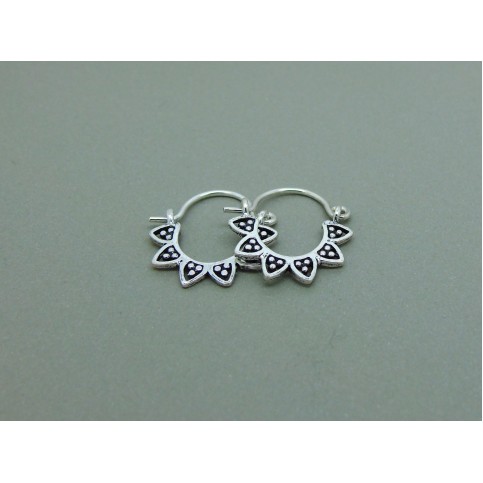 Sterling Silver Creole Flower Petal Design