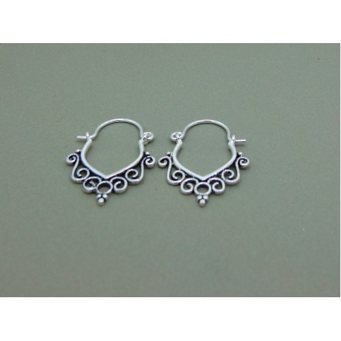 Sterling Silver Filagree Creoles