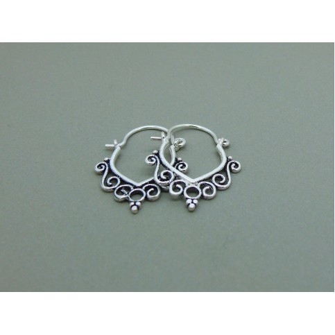 Sterling Silver Filagree Creoles