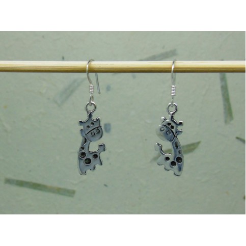 Sterling Silver Giraffe Drop Earrings