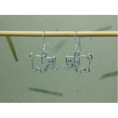 Sterling Silver Open Elephant Earrings