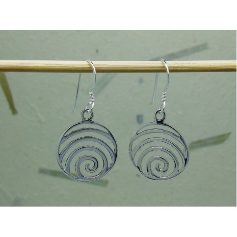 Sterling Silver Swirl Drop Earrings