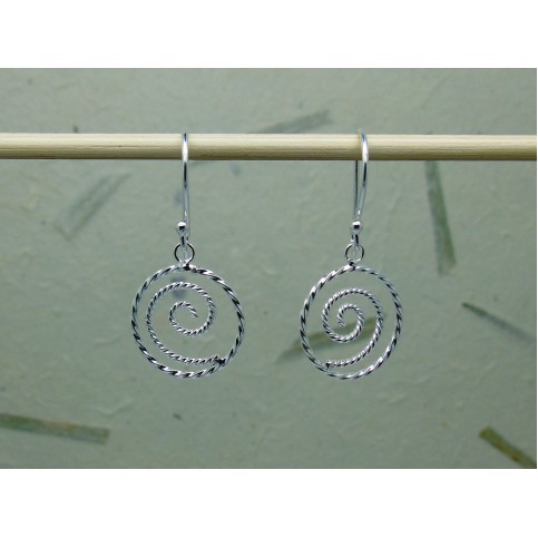 Sterling Silver Twisted Swirl Drops