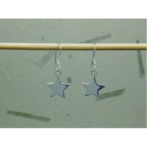 Sterling Silver Star Drop Earrings