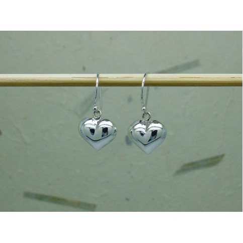 Sterling Silver Bulbous Heart Drops
