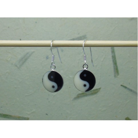 Sterling Silver Yin and Yang Earrings