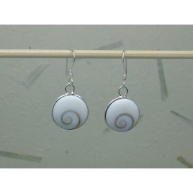Sterling Silver Medium Round Shell Drops
