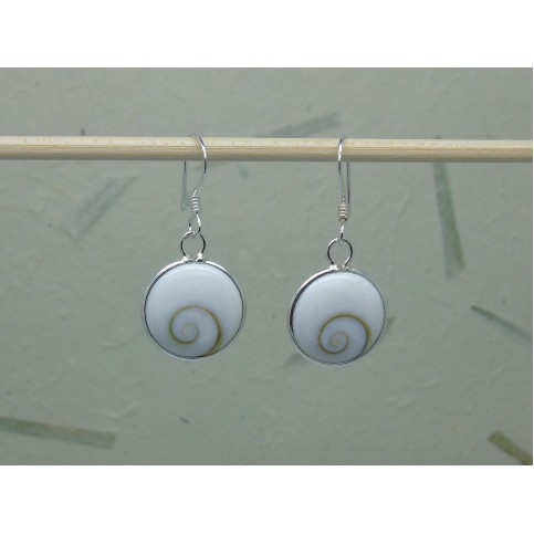 Sterling Silver Medium Round Shell Drops